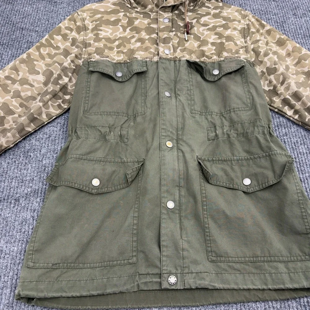 Nike Jacket Womens S Green Cotton Camo Ripstop Utility Hooded Military Gorpcore‎